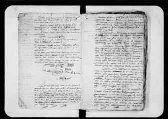 113 vues  - Commune de Canens. 1 D 3 : Registre de délibérations, 1808, 8 mai-1837, 10 mai. Cahier mauvais état, non folioté (ouvre la visionneuse)