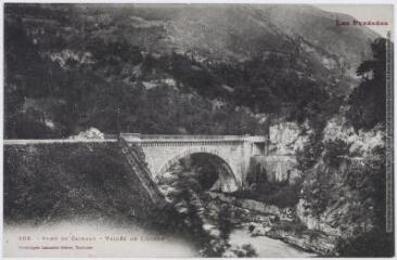 2 vues - Les Pyrénées. 166. Pont de Cazaux : vallée de Luchon. - Toulouse : phototypie Labouche frères, marque LF au verso, [entre 1920 et 1950]. - Carte postale (ouvre la visionneuse)