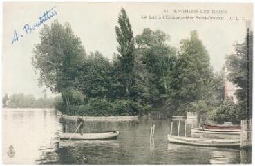 2 vues - 41. Enghien-les-Bains : le lac à l?embarcadère Saint-Gratien. - [s.l.] : C.L.C., tampon de la poste de juillet 1904. - Carte postale (ouvre la visionneuse)