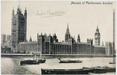 2 vues - Houses of Parliament, London. - [tampon de la poste illisible]. - Carte postale (ouvre la visionneuse)