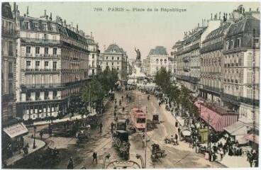 2 vues - 788. Paris : place de la République. - [s.l.] : [s.n.], tampon de la poste du 26 avril 1908. - Carte postale (ouvre la visionneuse)