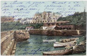 2 vues  - 1724. Biarritz : le port des Pêcheurs & l\'église Ste-Eugénie. - [s.l.] : L.V.& Cie, tampon de la poste du 31 août 1907. - Carte postale (ouvre la visionneuse)