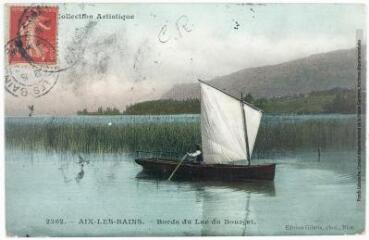 2 vues - 2262. Aix-les-Bains : bords du lac du Bourget. - Nice : édition Giletta, tampon de la poste du 14 août 1907. - Carte postale (ouvre la visionneuse)