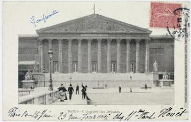 2 vues - Paris : Chambre des Députés. - [s.l.] : [s.n.], tampon de la poste du 14 juin 1905. - Carte postale (ouvre la visionneuse)