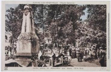 2 vues Auriac-sur-Vendinelle (Haute-Garonne) : jardin public et monument aux morts 1914-1918. - Toulouse : éditions Pyrénées-Océan, Labouche frères, marque LF, [entre 1937 et 1950]. - Carte postale