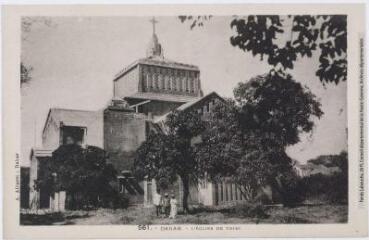 3 vues - 561. Dakar : l\'église de Thiès. - Dakar : A. Albaret, [entre 1930 et 1940]. - Carte postale (ouvre la visionneuse)