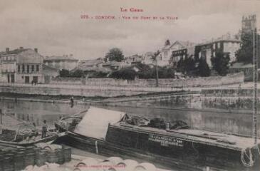1 vue Le Gers. 578. Condom : vue du port et la ville. - Toulouse : phototypie Labouche frères, marque LF au verso, [1911]. - Carte postale