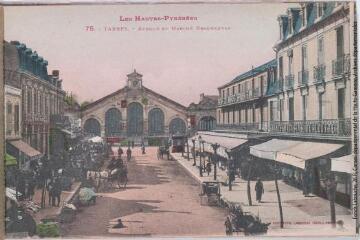 1 vue - Les Hautes-Pyrénées. 75. Tarbes : avenue et marché Brauhauban. - Toulouse : phototypie Labouche frères, marque LF au verso, [entre 1911 et 1925]. - Carte postale (ouvre la visionneuse)