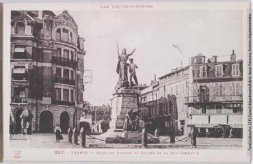 1 vue - Les Hautes-Pyrénées. 657. Tarbes : place de Verdun et entrée de la rue Gambetta. - Toulouse : phototypie Labouche frères, marque LF, [entre 1930 et 1937]. - Carte postale (ouvre la visionneuse)
