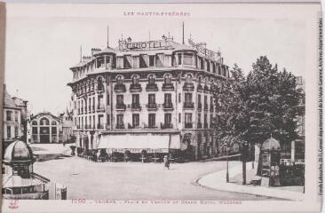 1 vue - Les Hautes-Pyrénées. 1250. Tarbes : place de Verdun et Grand hôtel Moderne. - Toulouse : phototypie Labouche frères, marque LF, [entre 1930 et 1937]. - Carte postale (ouvre la visionneuse)