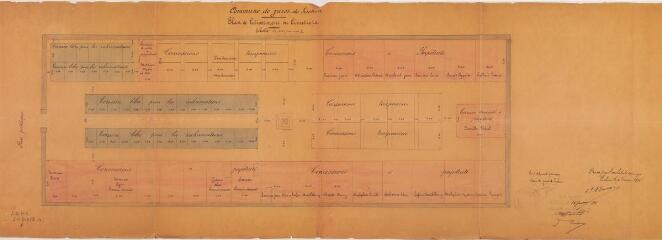1 vue  - Commune de Juzet-de-Luchon, plan de lotissement du cimetière. C. Bauzil, architecte. 4 février 1896. Ech. 1/100. (ouvre la visionneuse)