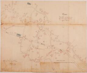 2 vues - Plan figuratif des maisons et chemins de la commune de Juzet-d\'Izaut. Castex, architecte. 2 septembre 1860. Ech. 1/1250. (ouvre la visionneuse)