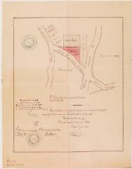 1 vue - Plan détaillé de la partie de terrain communal dont le conseil municipal de Juzet-d\'Izaut a voté la vente. Pierre Tapie, géomètre. 4 avril 1894. Ech. 3/1000. (ouvre la visionneuse)
