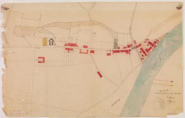 1 vue - [Commune de Lacroix-Falgarde, projet de maison d\'école et mairie, plan cadastral]. 1880. Ech. 1/2500. (ouvre la visionneuse)