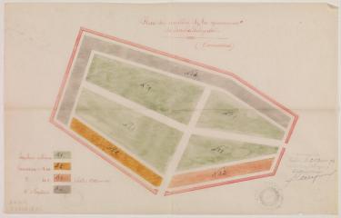 1 vue - Plan du cimetière de la commune de Lacroix-Falgarde, concessions. 1893. Ech. 0,005 p.m. (ouvre la visionneuse)