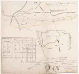 1 vue - Commune de Latoue, section D, Gariscan, section E, Rivière de Dessus. 10 mai 1851. Escazaux. Ech. 1/2500. (ouvre la visionneuse)