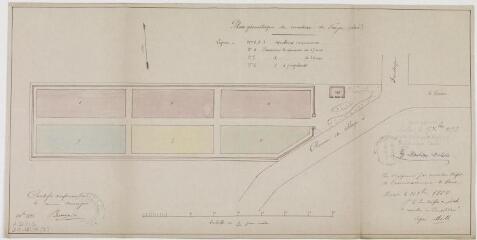 1 vue - Plan géométrique du cimetière du Fauga. 1893. Ech. 1/400. (ouvre la visionneuse)