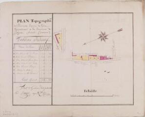 2 vues - Plan topographique de plusieurs lopins de terre appartenant à la commune de Gagnac. Jeampié, expert-géomètre. 23 juillet 1838. Ech. 1/800. (ouvre la visionneuse)