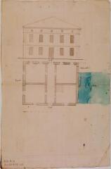 1 vue - [Commune de Garac, presbytère, élévation, plan]. [1852]. Ech. 1/100. (ouvre la visionneuse)
