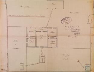 1 vue Plan de la maison d'école de Gauré. 1897. Ech. n.d.
