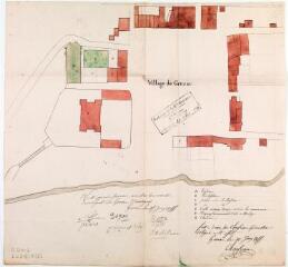 1 vue - Village de Gensac. Chanfreau, géomètre. 10 juin 1855. Ech. n.d. (ouvre la visionneuse)