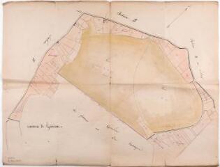 1 vue - Commune de Gourdan, [plan devant servir la vente du bois communal dit du Picon]. Servat, géomètre. 19 novembre 1868. Ech. n.d. (ouvre la visionneuse)