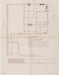 1 vue - Plan figuré, géométrique de la maison curiale de la ville de Grenade. [1826]. Ech. 1/100. (ouvre la visionneuse)