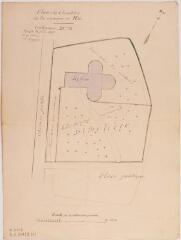 1 vue - Plan du cimetière de la commune d\'His. [Bouyreau], géomètre. 23 juin 1887. Ech. 4 mm par m. (ouvre la visionneuse)