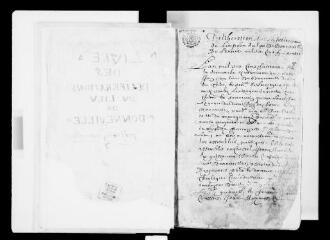 326 vues - Commune de Donneville. 1 D 1 : registre des délibérations du conseil municipal, 1680, 30 juin-1766, 20 mai (ouvre la visionneuse)