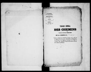 21 vues - Commune de Donneville. 1 O 1 : tableau général des chemins : récapitulatif et plans, 1839. (ouvre la visionneuse)