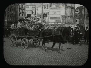 1 vue  - Toulouse : cavalcade des étudiants : charrette villageoise. - 29 mars 1908. - Photographie (ouvre la visionneuse)