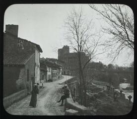 1 vue - Venerque : rive droite de la Hyse et église [Saint-Pierre-et-Saint-Phébade]. - 10 avril 1911. - Photographie (ouvre la visionneuse)
