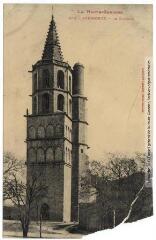 2 vues La Haute-Garonne. 336. Avignonet : le clocher / [photographie Henri Jansou (1874-1966)]. - Toulouse : phototypie Labouche frères, marque LF au verso, [1911]. - Carte postale