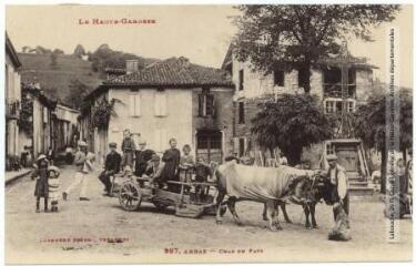 2 vues La Haute-Garonne. 997. Arbas : char du pays. - Toulouse : phototypie Labouche frères, marque LF au verso, [1930]. - Carte postale