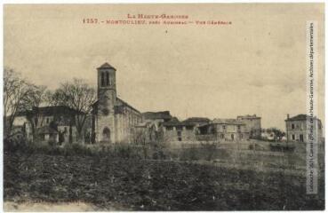 2 vues La Haute-Garonne. 1757. Montoulieu, près Aurignac : vue générale. - Toulouse : phototypie Labouche frères, marque LF au verso, [1930]. - Carte postale