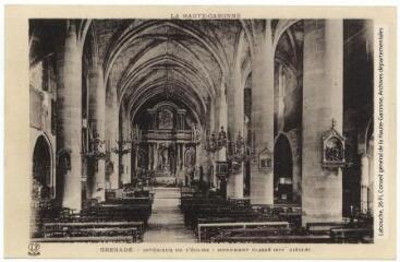 2 vues La Haute-Garonne. Grenade : intérieur de l'église, monument classé (XIVe siècle). - Toulouse : phototypie Labouche frères, marque LF, [1936]. - Carte postale