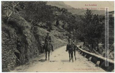 1 vue - La Lozère. 89. La route de Florac à Meyrueis. - Toulouse : phototypie Labouche frères, [entre 1905 et 1925]. - Carte postale (ouvre la visionneuse)