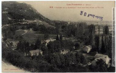 1 vue Les Pyrénées (1e série). 613. Vallée de la Garonne : vue sur Galié et la vallée. - Toulouse : phototypie Labouche frères, [entre 1918 et 1937], tampon d'édition du 30 août 1925. - Carte postale