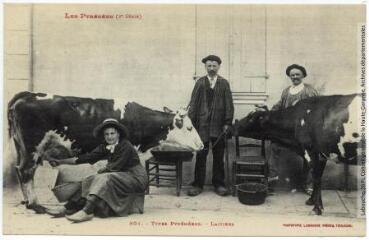 2 vues - Les Pyrénées (2e série). 801. Types pyrénéens : laitiers. - Toulouse : phototypie Labouche frères, [entre 1905 et 1937], tampon d\'édition du 4 janvier 1919. - Carte postale (ouvre la visionneuse)