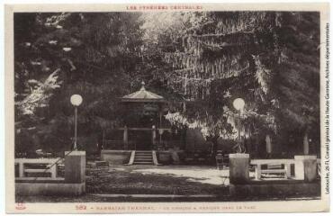 1 vue - Les Pyrénées Centrales. 582. Barbazan-thermal : le kiosque à musique dans le parc. - Toulouse : phototypie Labouche frères, [entre 1930 et 1937]. - Carte postale (ouvre la visionneuse)