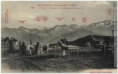 1 vue - Les Pyrénées Centrales (1re série). 458. Luchon : plateau de Superbagnères (1800 m.). - Toulouse : phototypie Labouche frères, [entre 1918 et 1937]. - Carte postale (ouvre la visionneuse)