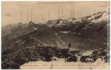 3 vues - Les Pyrénées Centrales (1re série). 545. Luchon : panorama pris du sommet du Céciré (2460 m.). - Toulouse : phototypie Labouche frères, [entre 1918 et 1937]. - Carte postale (ouvre la visionneuse)