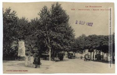 2 vues - Le Roussillon. 554. Perpignan : square Jean Jaurès. - Toulouse : phototypie Labouche frères, marque LF au recto, [1905-1907], tampon d\'édition du 2 septembre 1922. - Carte postale (ouvre la visionneuse)