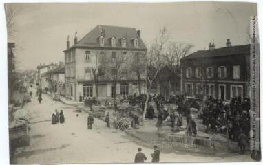 2 vues  - Haute-Garonne. 1088. Saint-Gaudens : avenue de Boulogne et marché aux cochons. - Toulouse : maison Labouche frères, [entre 1900 et 1920]. - Photographie (ouvre la visionneuse)