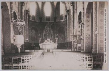 3 vues - Le Tarn. Cadalen : l\'église, intérieur / cliché Raynaud. - Toulouse : phototypie Labouche frères, [entre 1905 et 1937], tampon d\'édition du 4 avril 1923. - Carte postale (ouvre la visionneuse)