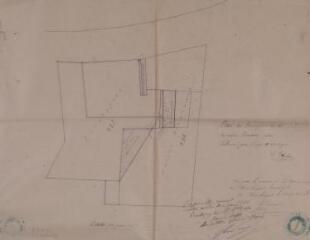 1 vue - Plan du presbytère et de la maison Fourcadet Jean. C. Dulac, expert. 1880. Ech. 1 pour 125. (ouvre la visionneuse)