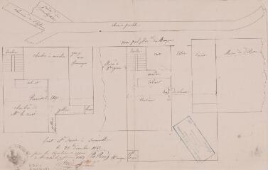 1 vue  - Vieux presbytère de Benque, plans du rez-de-chaussée et du 1er étage. B. Parieu, maître-maçon. 28 décembre 1862. Ech. n.d. (ouvre la visionneuse)