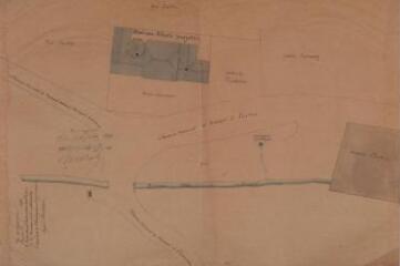 1 vue  - Commune de Benque-Dessus-Dessous, construction d\'une maison d\'école, plan général de l\'emplacement. Bauzil. 15 avril 1881. Ech. 1/200. (ouvre la visionneuse)