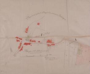 1 vue - Plan d\'une partie du village de la commune de Bondigoux, section I du village. [1874]. Ech. 1/1250. (ouvre la visionneuse)