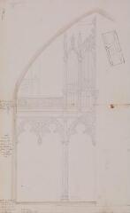 1 vue - [Commune de Boulogne-sur-Gesse, orgues, projet approuvé], dessin du nouveau buffet. 1852. Ech. 3 cm pour 1 m. (ouvre la visionneuse)